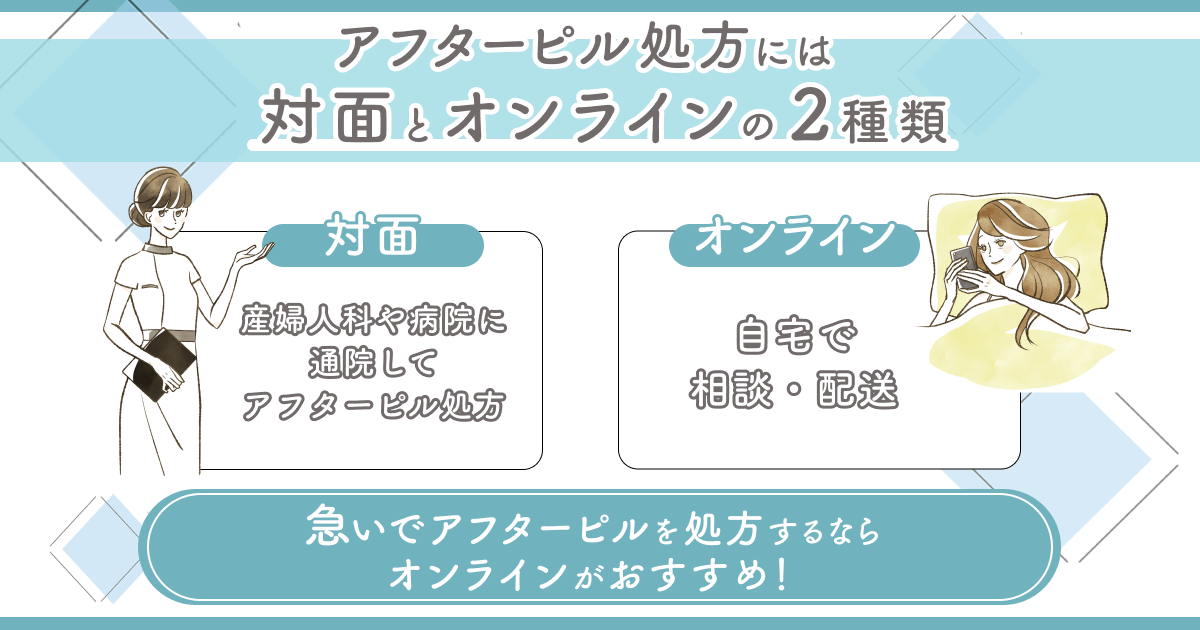 アフターピル処方には対面とオンラインの2種類